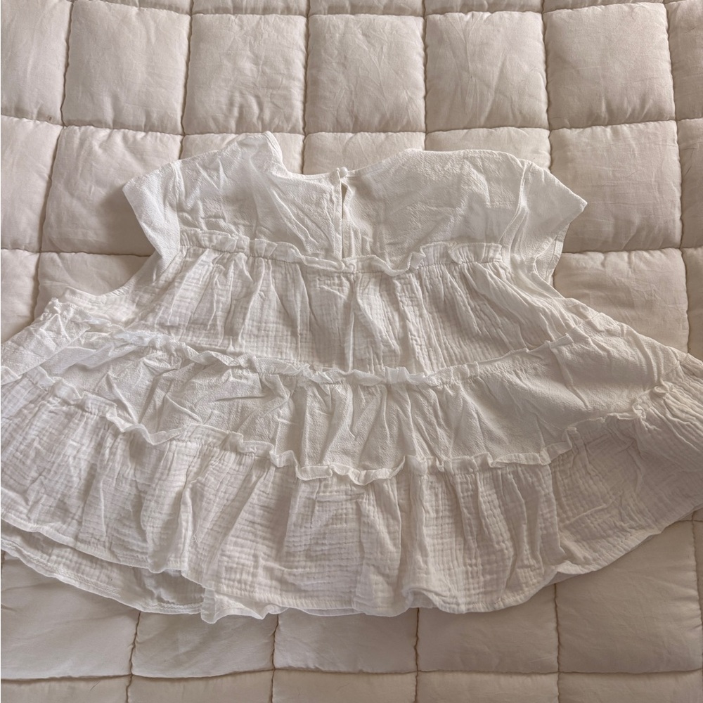 White Ruffled Babydoll Top - Picture 2 of 3